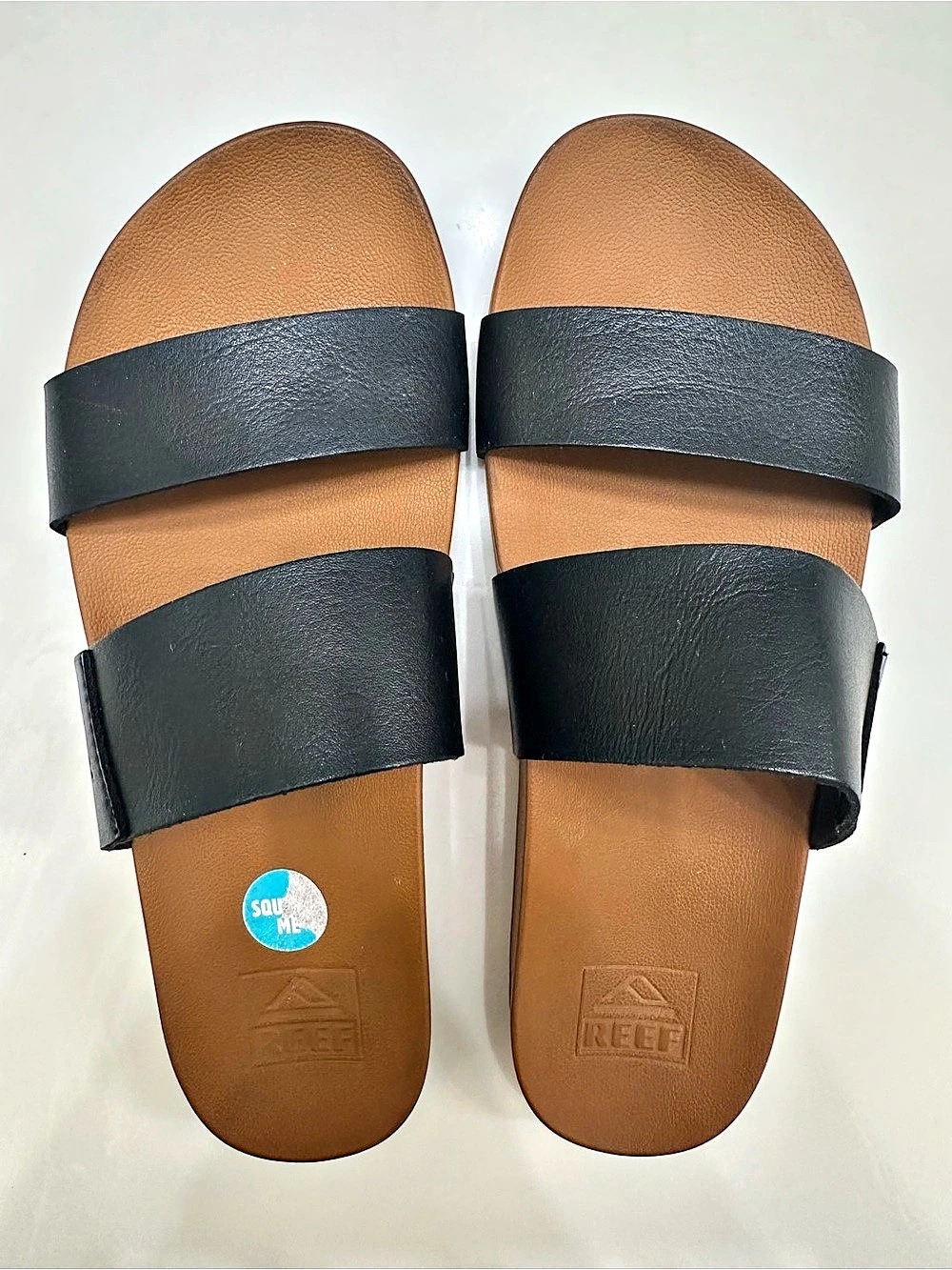 Reef Sandals Women Black Brown Slide Sandals Cushion Bottom Flat 7